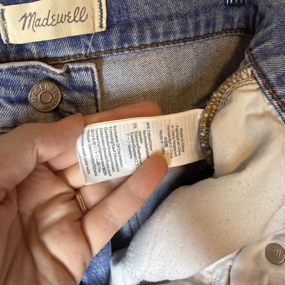 Madewell The Perfect Vintage Distressed Straight Light Wash Denim Jeans Size 25 - Picture 10 of 15